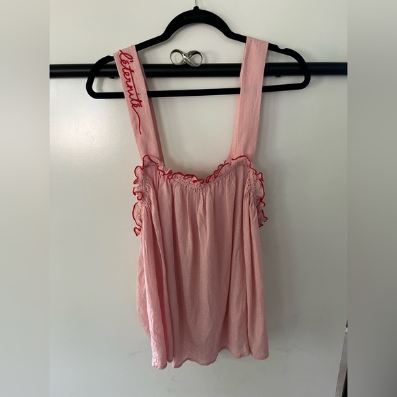 Pink Ruffled Women's Top - Picture 1 of 6